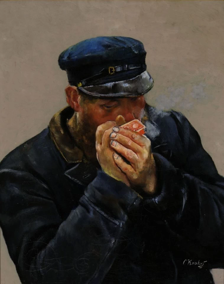 Il capitano fuma una sigaretta - Museo di Lillehammer